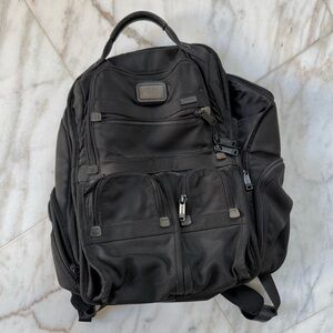 TUMI Compact Laptop Brief Pack Black Ballistic Nylon Backpack w/ File Folder